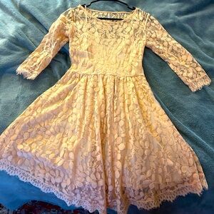 Free People Lace Overlay Soft Rose Dress